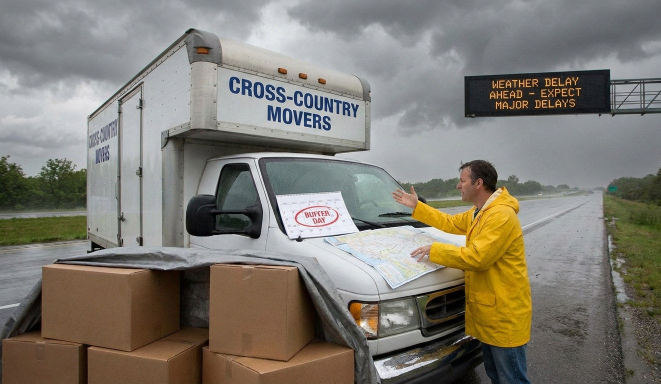 Weather delays affecting a long-distance move and the importance of buffer days