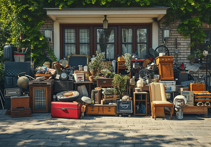 home items sitting on curb after a hurricane